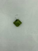 Natural Green Jade Gemstone Small Faceted Diamond Shaped Pendant