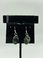 "Natural Kambaba Jasper Gemstone Dainty Oval Sterling Silver Dangle Earrings"