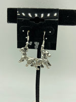 silvertone 3d labrador retriever charm dangle earrings with sterling silver hooks