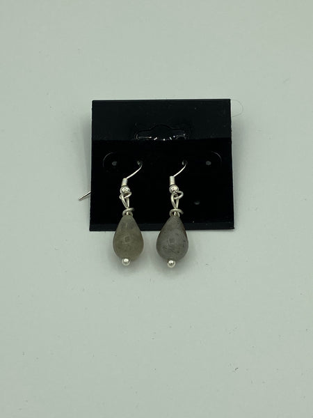 Natural Labradorite Gemstone Dainty Teardrops Sterling Silver Dangle Earrings