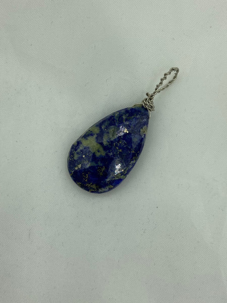 Natural Lapis Gemstone Faceted Teardrop Pendant