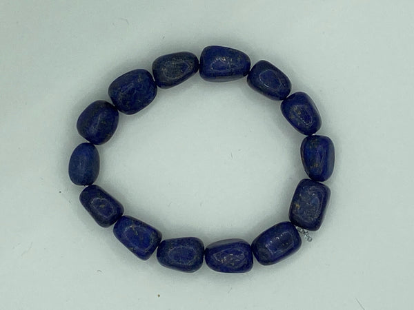 Natural Lapis Gemstone Tumbled Nuggets Beaded Stretch Bracelet
