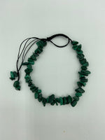 Natural Malachite Gemstone Chips Adjustable Beaded Bracelet