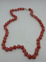 Natural Morganite Gemstone Faceted Round Beaded Long Necklace