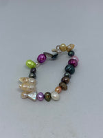 Multicolor Baroque Pearl Gemstone Beaded Stretch Bracelet