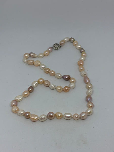 Natural Multicolor Baroque Pearl Gemstone Long Beaded Necklace