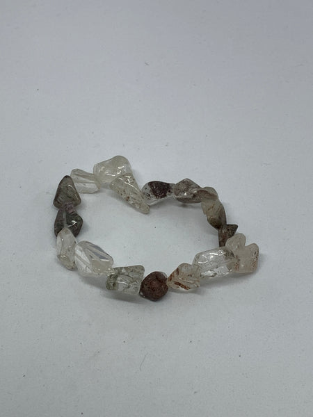 Natural Multi Quartz Gemstone Tumbled Beaded Stretch Bracelet