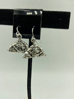 christmas nativity scene silvertone charm dangle earrings