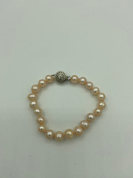 Natural Pink Pearl Gemstone Beaded Bracelet