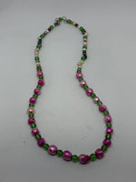 Multicolor Baroque Pearl and Faceted Glass Accent Beaded Necklace