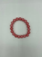 Pink Gemstone 10 Millimeter Round Beaded Stretch Bracelet
