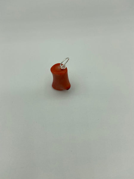 Natural Pink Coral Gemstone Tumbled Pendant