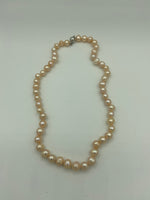 Natural Pink Pearl Gemstone Round Beaded Necklace