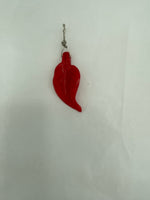 Natural Red Coral Gemstone Carved Leaf Pendant