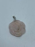 Natural Gemstone Carved 3D Rose Flower Pendant