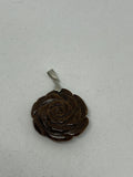 Natural Gemstone Carved 3D Rose Flower Pendant