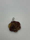 Natural Gemstone Carved 3D Rose Flower Pendant