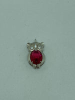 Natural Ruby Gemstone Sterling Silver Owl Pendant