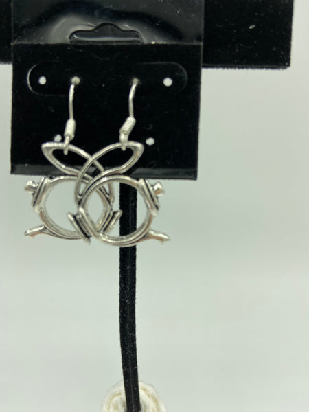 silvertone teapot charm dangle earrings with sterling silver hooks