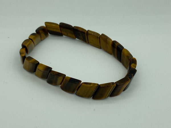 Natural Tiger Eye Gemstone Diamonds Beaded Stretch Bracelet