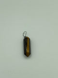 Natural Tiger Eye Gemstone Double Terminated Point Pendant