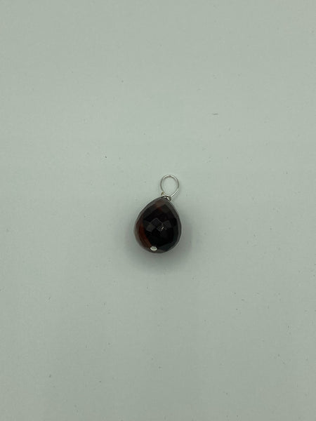 Natural Tiger Eye Gemstone Small Faceted Teardrop Pendant