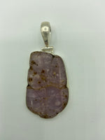 Natural Tourmaline Gemstone Carved Leaf Sterling Silver Pendant