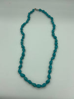 Natural Turquoise Gemstone Tumbled Beaded Long Necklace