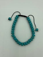 Natural Turquoise Gemstone Beaded Adjustable Macrame Bracelet