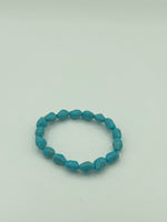 Natural Turquoise Gemstone Tumbled Beaded Stretch Bracelet