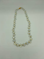 Natural White Opal Gemstone Heart Beaded Necklace